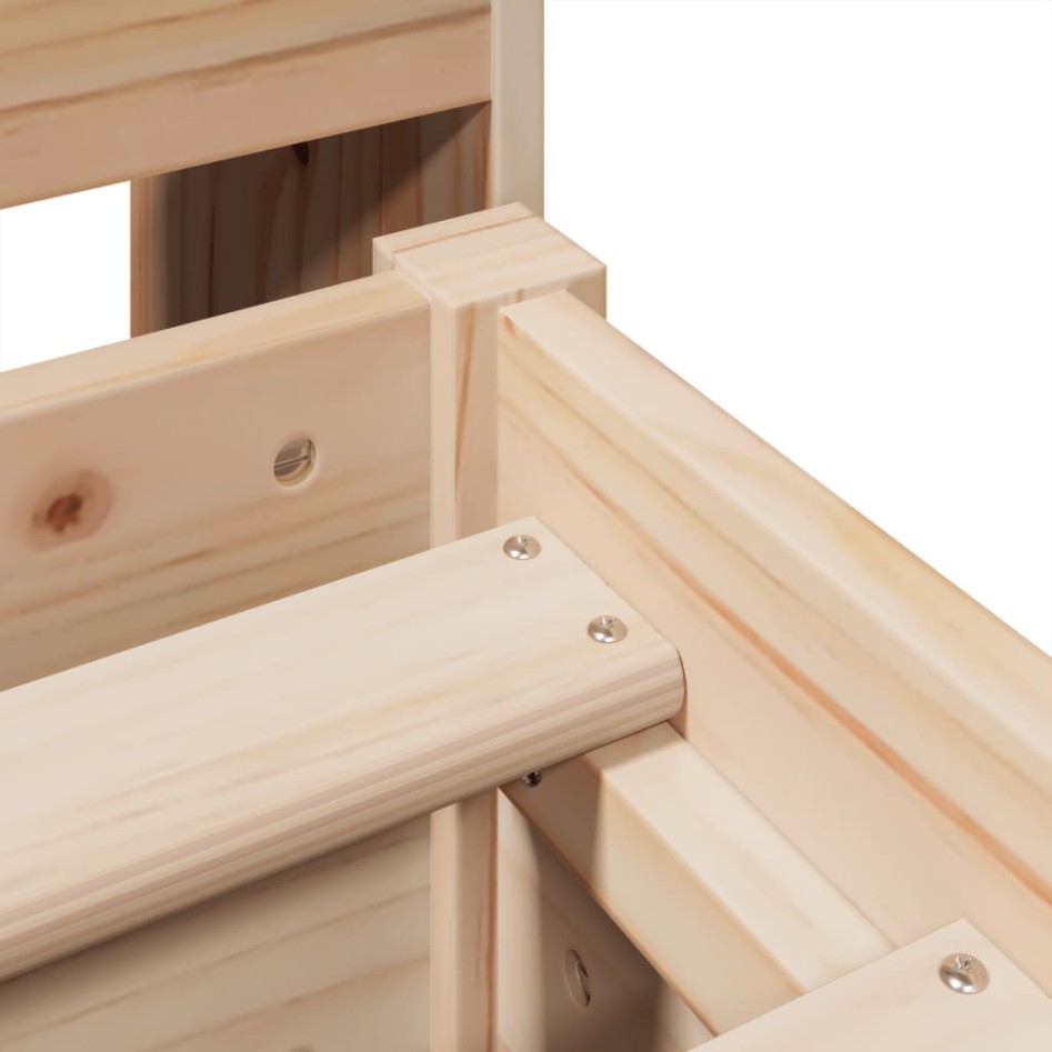 Cama con estantería sin colchón madera maciza de pino