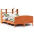 Cama con estantería sin colchón madera maciza marrón
