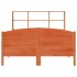 Cama con estantería sin colchón madera maciza marrón