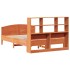 Cama con estantería sin colchón madera maciza marrón