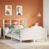 Cama con estantería sin colchón madera maciza blanca 160x200