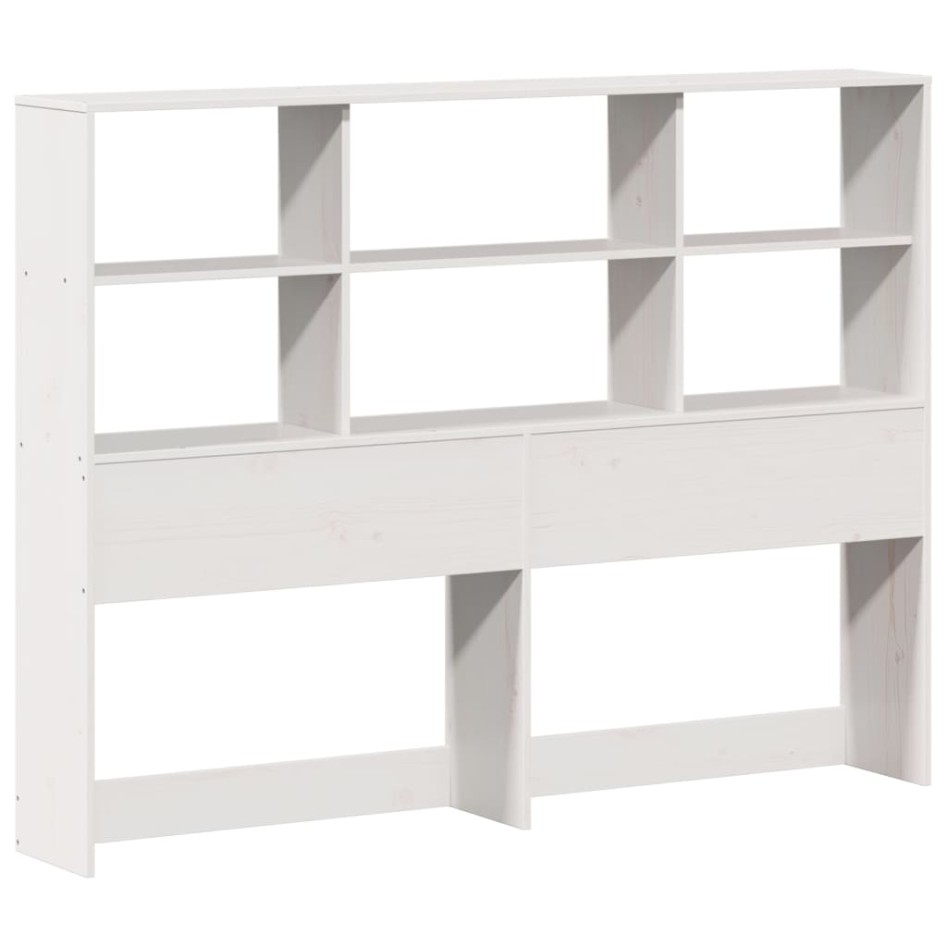 Cama con estantería sin colchón madera maciza blanca 160x200