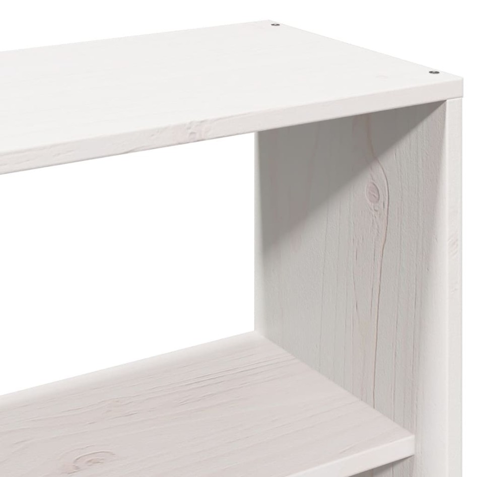 Cama con estantería sin colchón madera maciza blanca 160x200