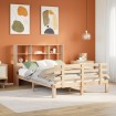 Cama con estantería sin colchón madera maciza de pino 150x200cm