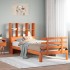 Cama con estantería sin colchón madera maciza marrón 75x190