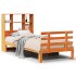 Cama con estantería sin colchón madera maciza marrón 75x190