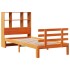 Cama con estantería sin colchón madera maciza marrón 75x190