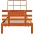 Cama con estantería sin colchón madera maciza marrón 75x190