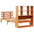 Cama con estantería sin colchón madera maciza marrón 75x190