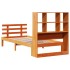 Cama con estantería sin colchón madera maciza marrón 100x200
