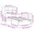 Cama con estantería sin colchón madera maciza marrón 100x200