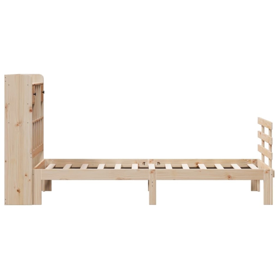Cama con estantería sin colchón madera maciza de pino 90x200