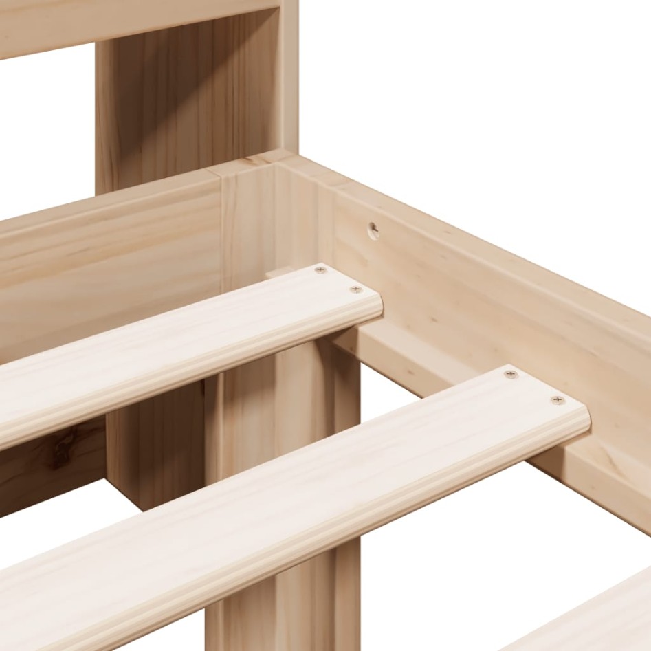 Cama con estantería sin colchón madera maciza de pino 90x200