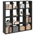Estantería librería madera ingeniería negra 137,5x29x137,5