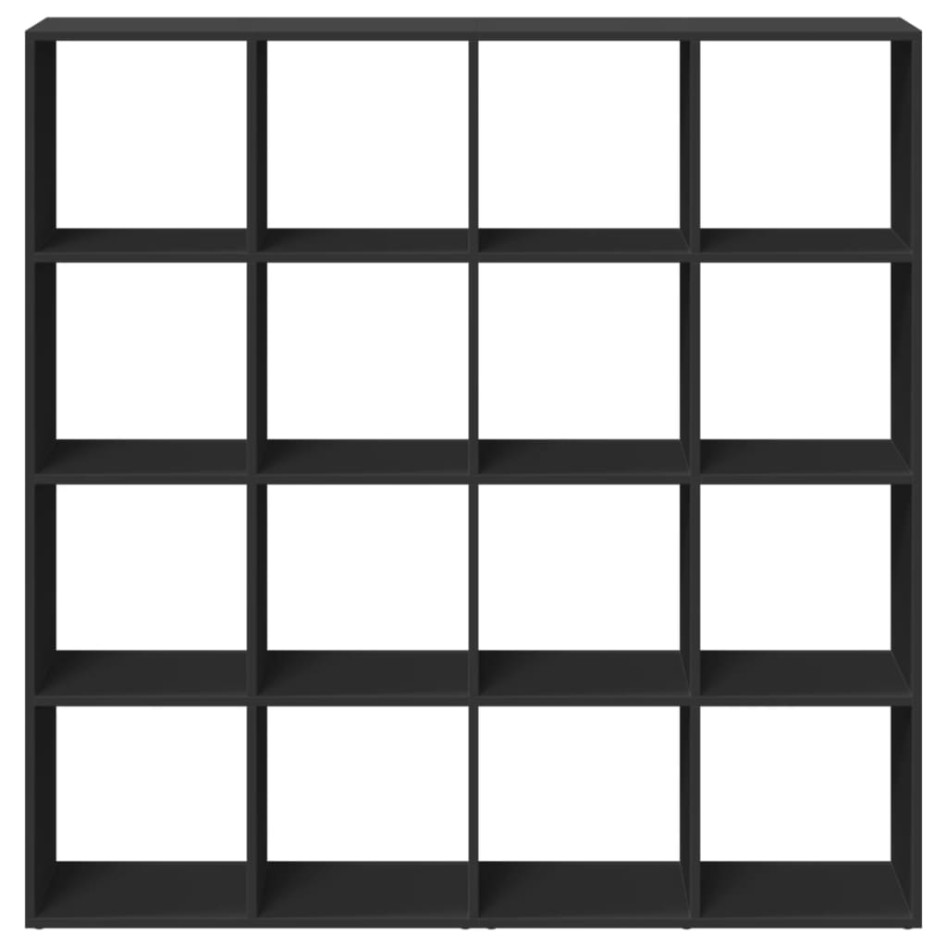 Estantería librería madera ingeniería negra 137,5x29x137,5