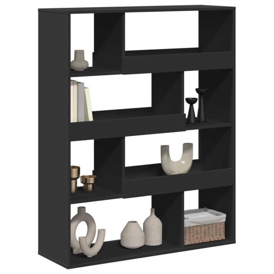 Separador de ambientes madera ingeniería negro 100x33x125,5