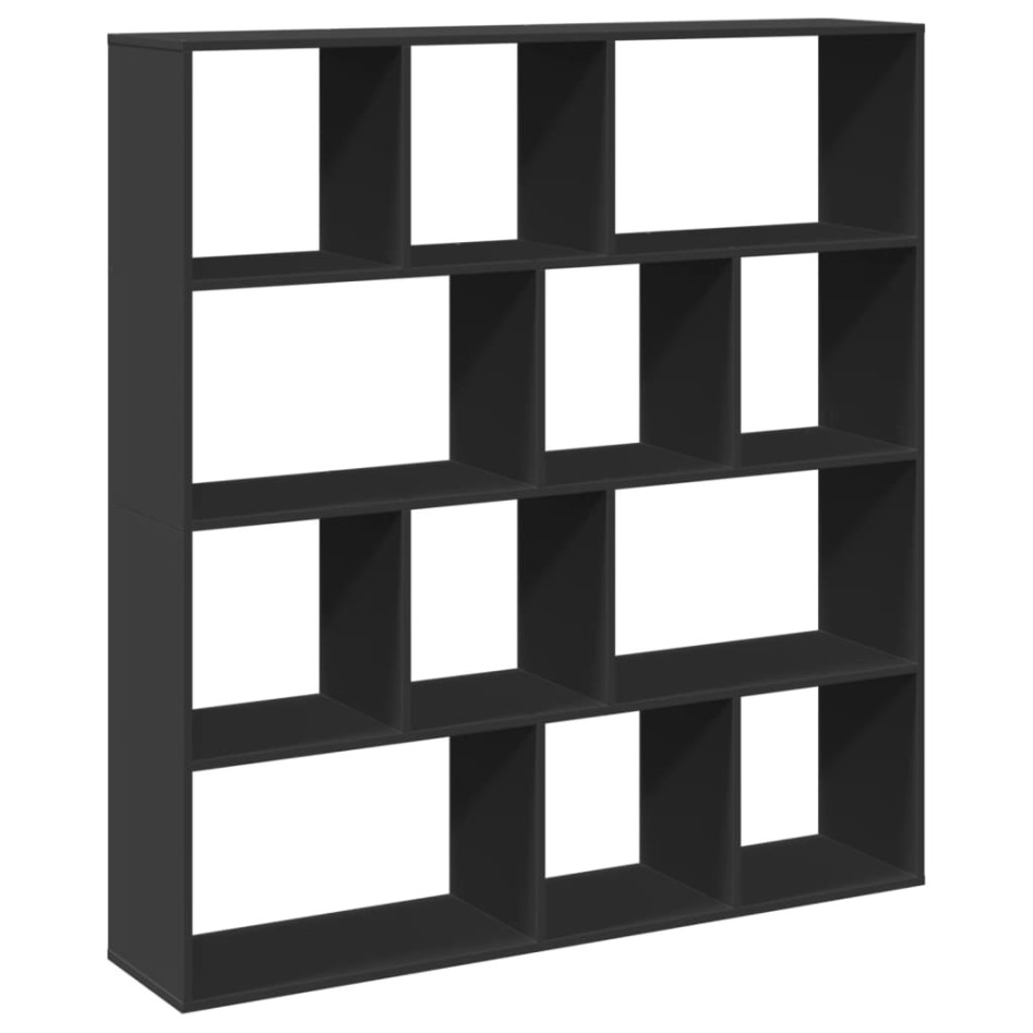 Estantería de madera de ingeniería negra 132x29x141,5