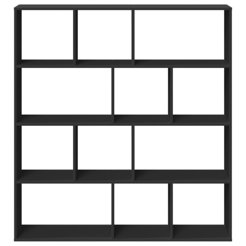 Estantería de madera de ingeniería negra 132x29x141,5