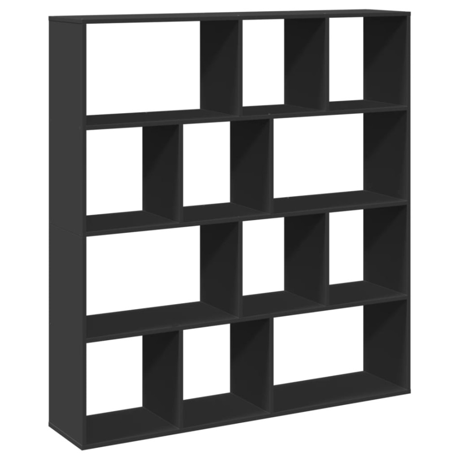 Estantería de madera de ingeniería negra 132x29x141,5