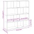 Estantería de madera de ingeniería negra 132x29x141,5