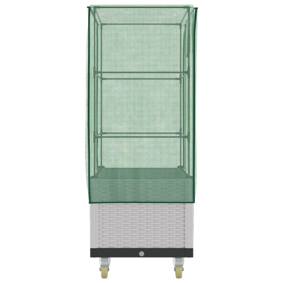 Arriate con cubierta invernadero aspecto ratán 80x50x182