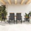 Juego de comedor para jardín 7 piezas aluminio negro y marrón