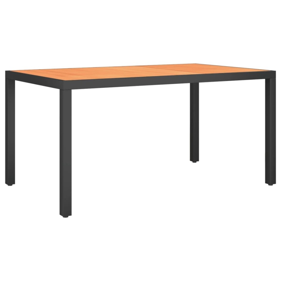 Juego de comedor para jardín 7 piezas aluminio negro y