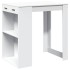 Mesa alta de bar madera ingeniería blanca 102x70x103,5