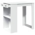 Mesa alta de bar madera ingeniería blanca 102x70x103,5