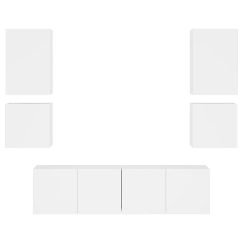 Muebles de TV de pared 6 piezas madera de ingeniería