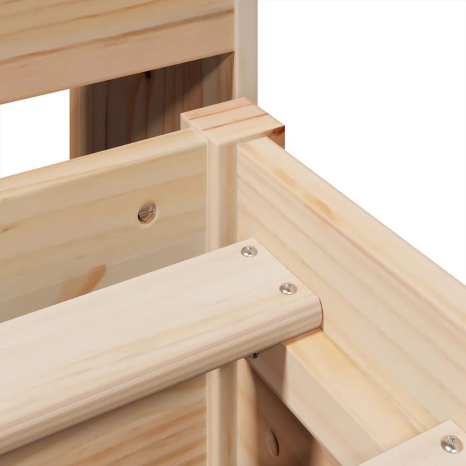 Estructura de cama sin colchón madera de pino blanca 140x200