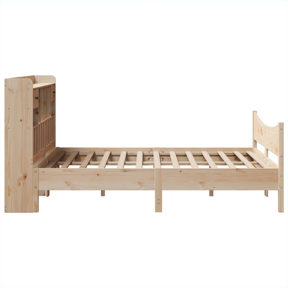 Estructura de cama sin colchón madera maciza de pino 140x190