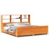 Cama con estantería sin colchón madera maciza marrón 200x200