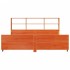Cama con estantería sin colchón madera maciza marrón 200x200