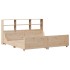 Cama con estantería sin colchón madera maciza 200x200