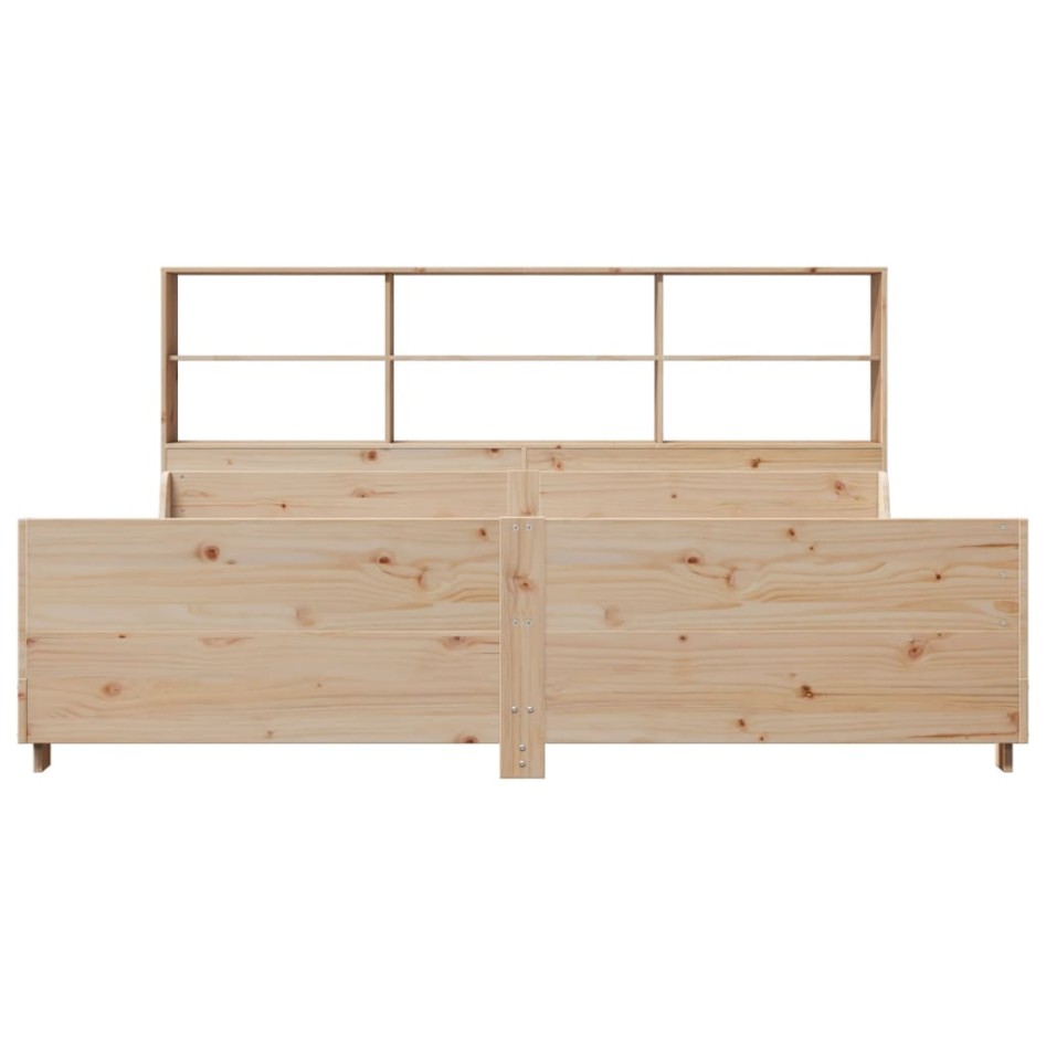 Cama con estantería sin colchón madera maciza 200x200