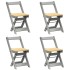 Sillas de comedor plegables 4 uds Corona madera pino