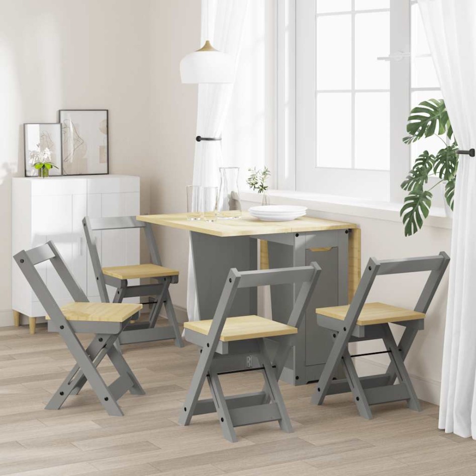 Sillas de comedor plegables 4 uds Corona madera pino