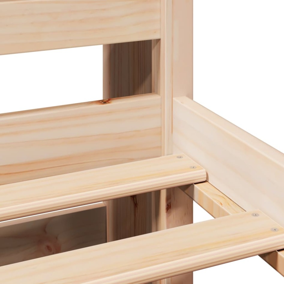 Cama con estantería sin colchón madera maciza de pino