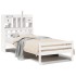 Cama con estantería sin colchón madera maciza blanca 100x200