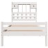 Cama con estantería sin colchón madera maciza blanca 100x200