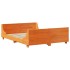 Cama sin colchón madera maciza de pino marrón cera 160x200