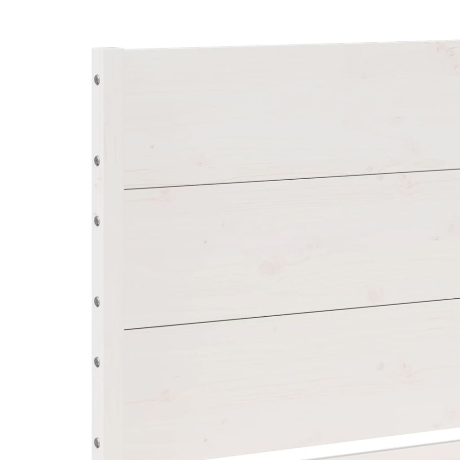 Cama extralarga sin colchón madera maciza blanca 140x210