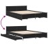 Cama con cajones madera de ingeniería negro 140x200