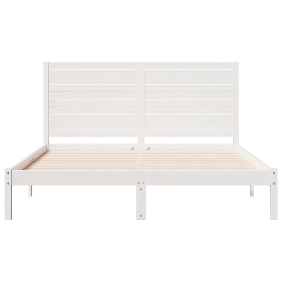 Cama extralarga sin colchón madera maciza blanca 160x210