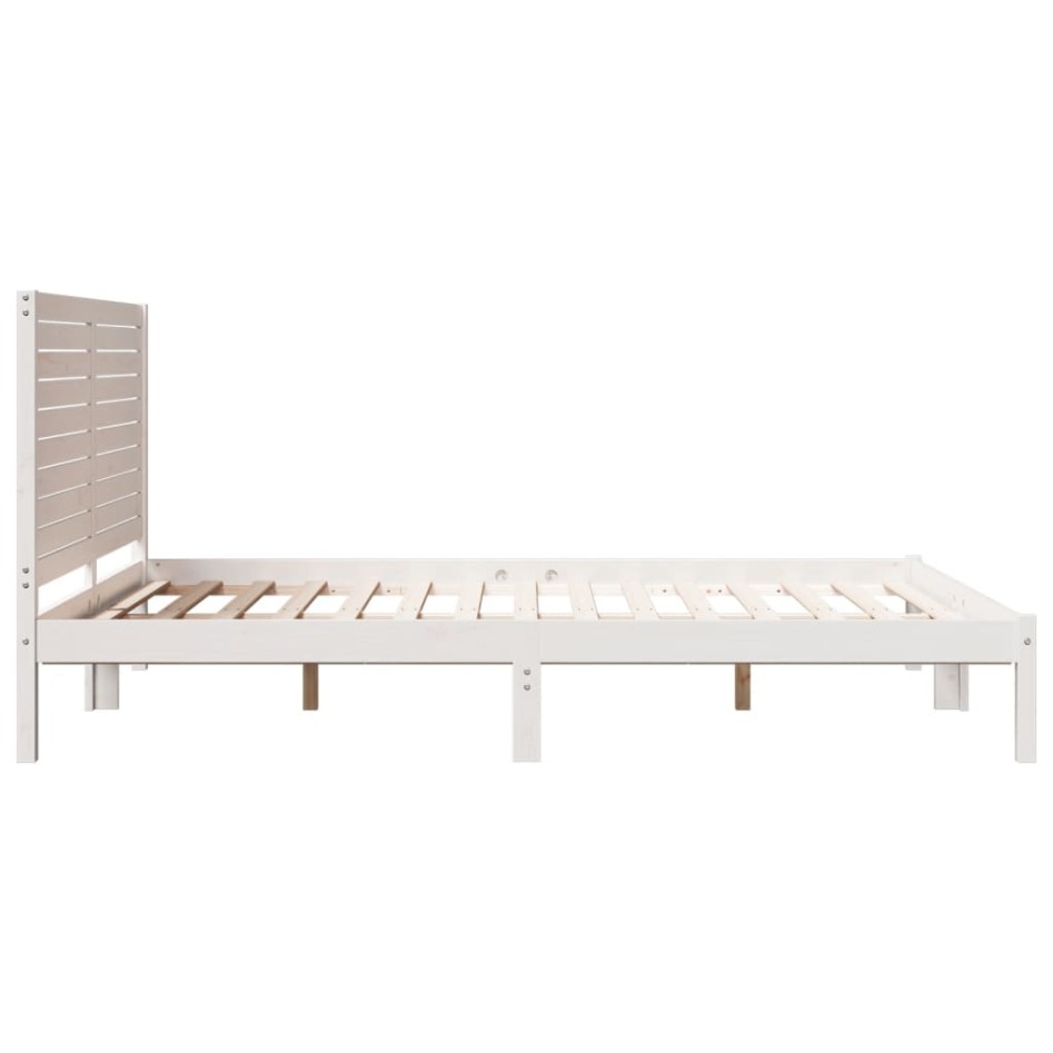Cama extralarga sin colchón madera maciza blanca 160x210