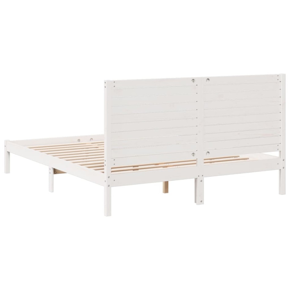Cama extralarga sin colchón madera maciza blanca 160x210