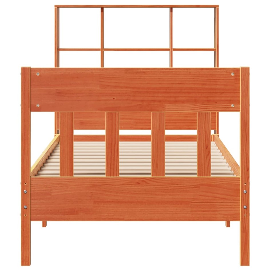 Estructura de cama sin colchón madera de pino marrón 90x200
