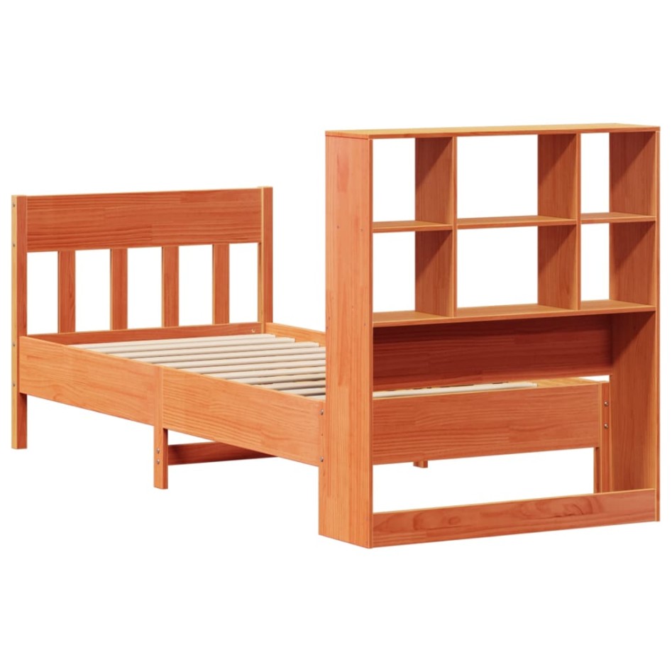 Estructura de cama sin colchón madera de pino marrón 90x200