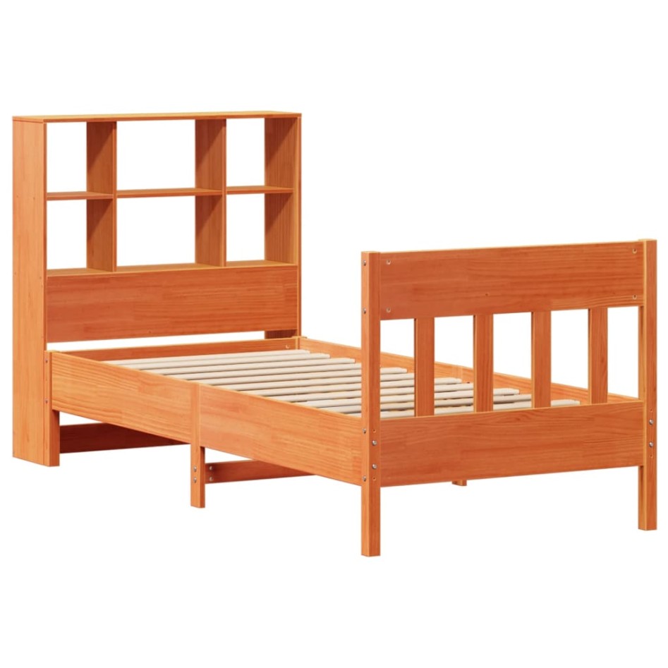 Estructura de cama sin colchón madera maciza marrón 75x190